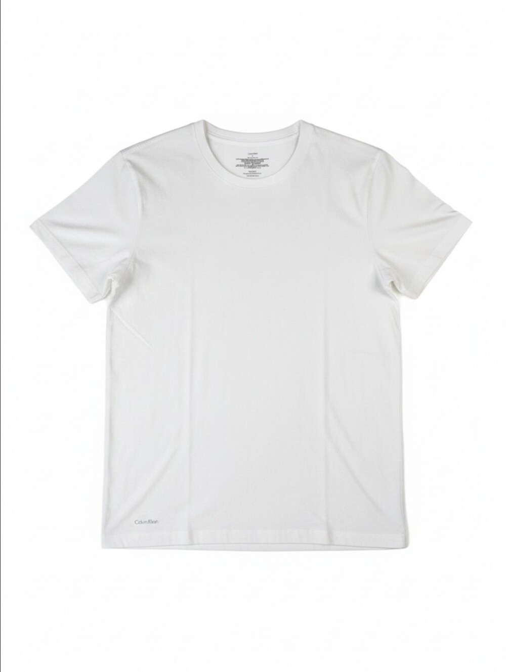 Calvin Klein Men's Medium White 100% Cotton Crew Neck Logo T-Shirt